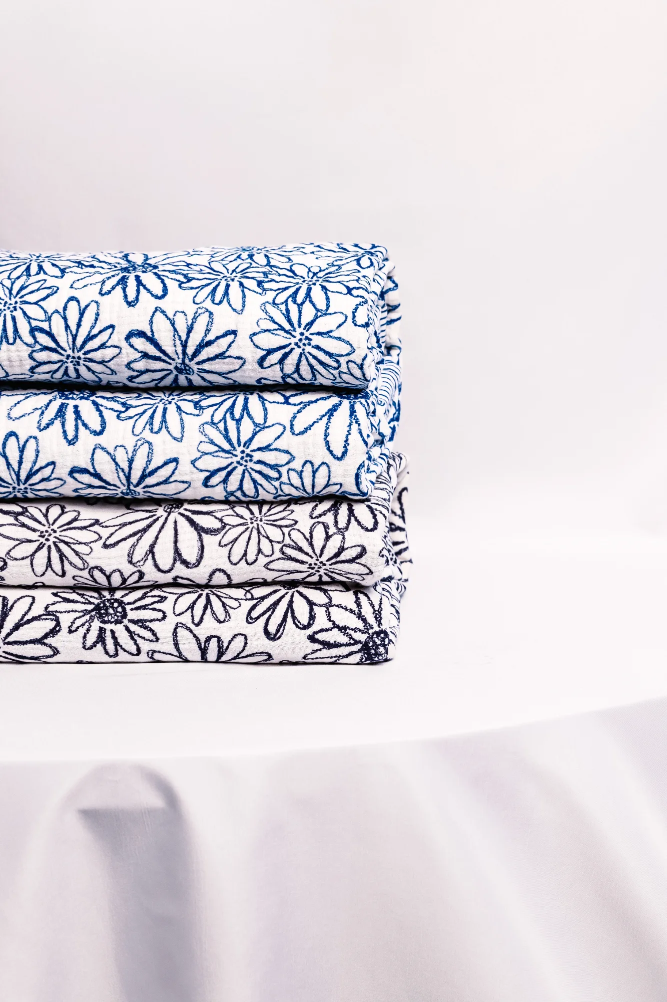 Premium Cotton BLANKET-Blooming Blue Flowers 2