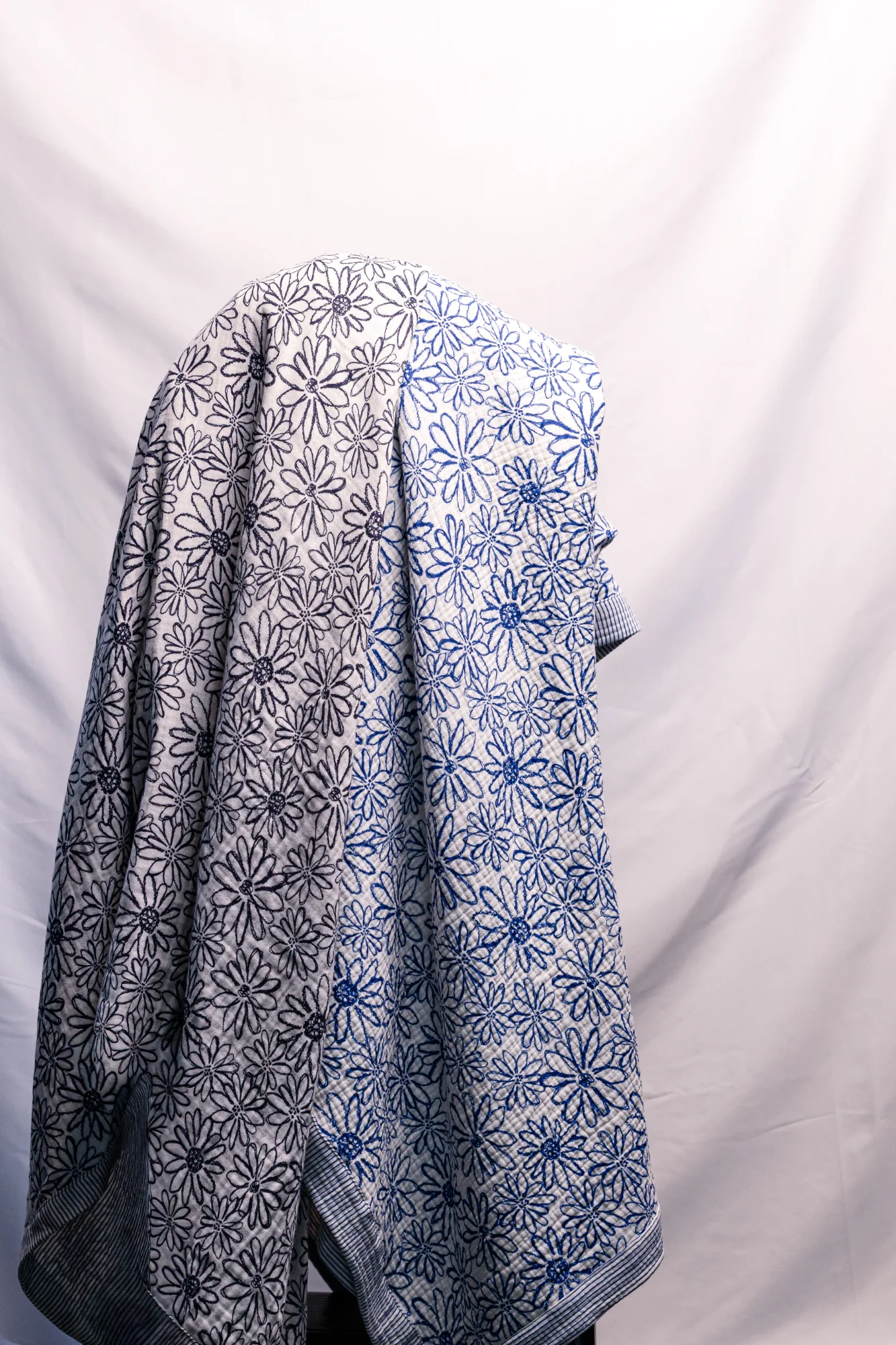 Premium Cotton BLANKET-Blooming Blue Flowers 5