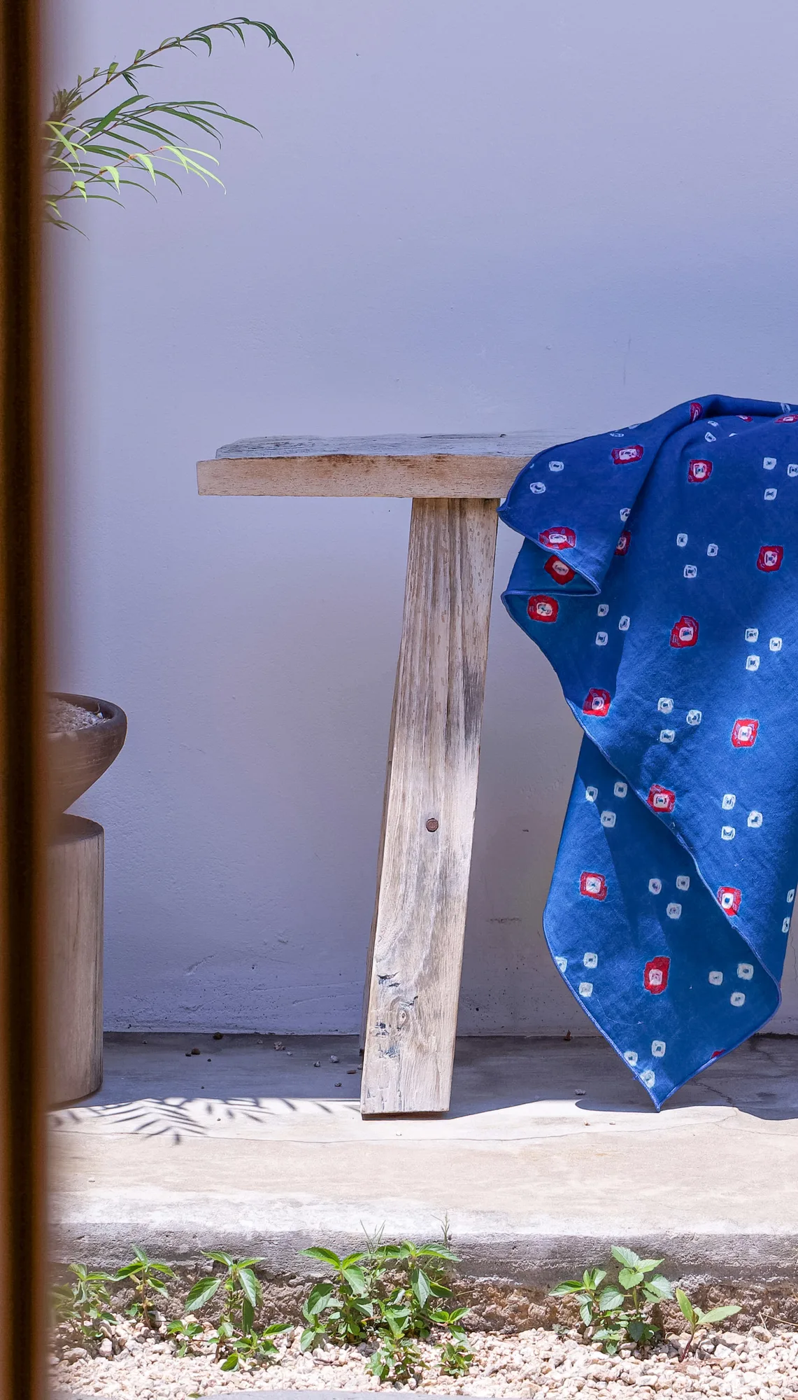 SOOM Natural-Dye Fabric tapestry & scarf -AQUA 6