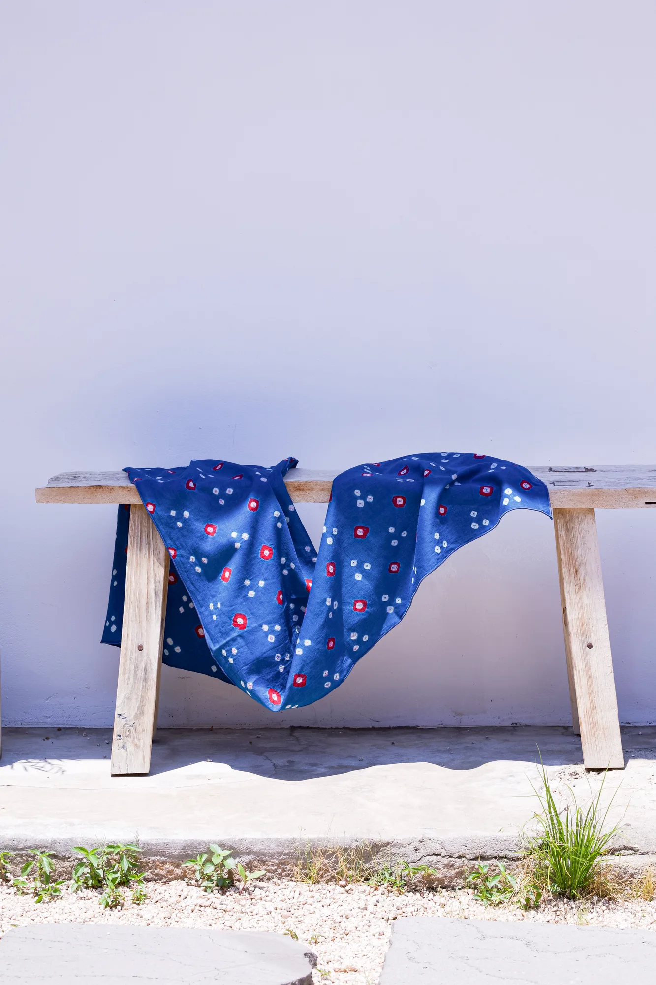 SOOM Natural-Dye Fabric tapestry & scarf -AQUA 8