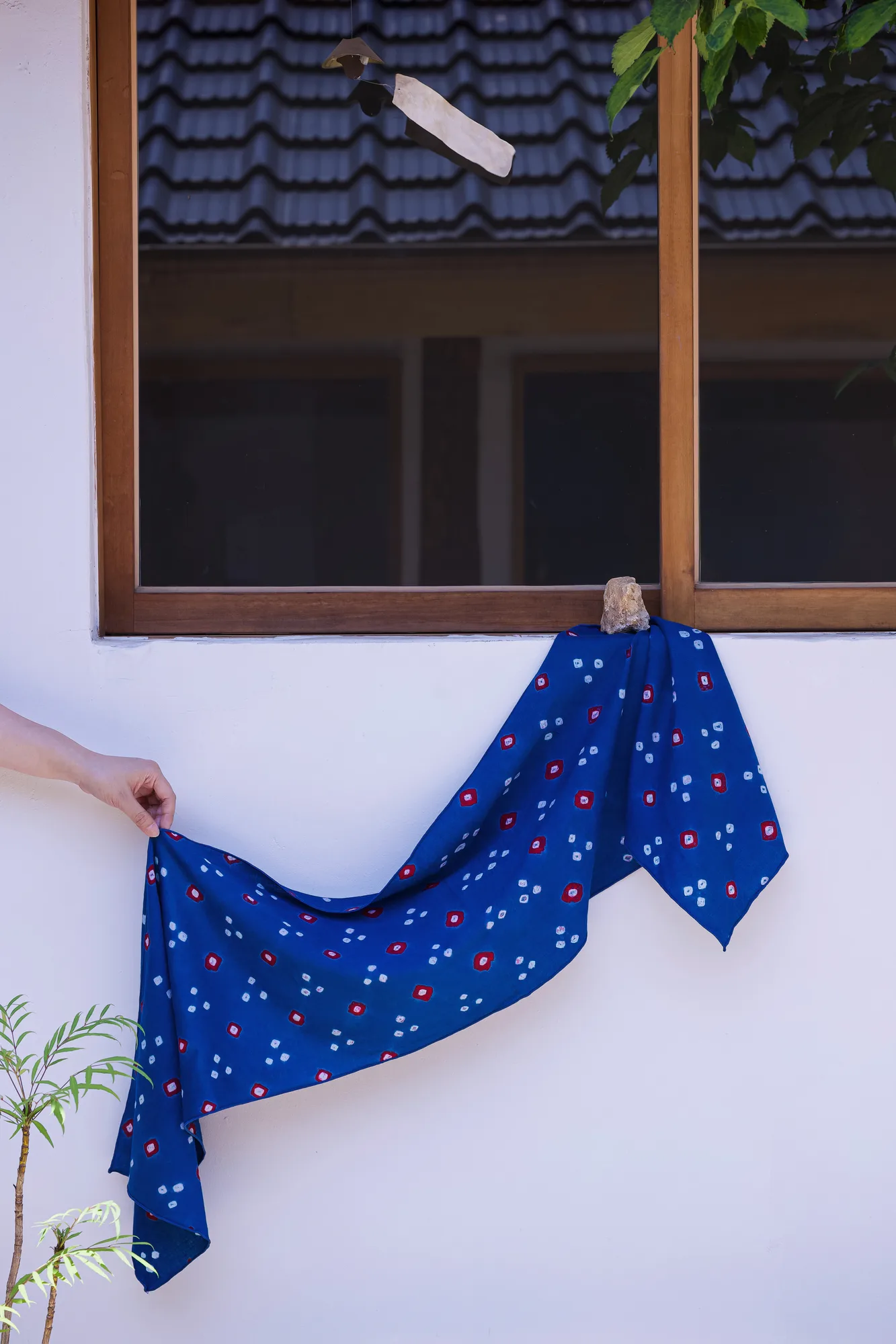 SOOM Natural-Dye Fabric tapestry & scarf -AQUA 11